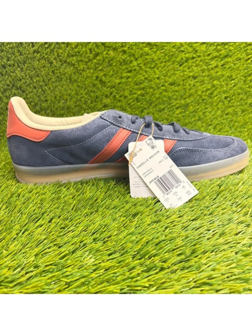 Adidas Gazelle Indoor Mens Size 13 Navy Blue Red Athletic Suede Shoes Sneakers